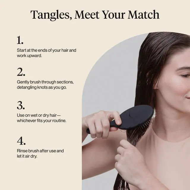 Alt view image 7 of 7 - Wet/Dry Hair Brush Detangler Flexi Hair Brush for Women, Men & Kids | Detangling Brush for Curly Hair, Bounce Curl Defining Brush for Wet or Dry Strands - Flexi Black