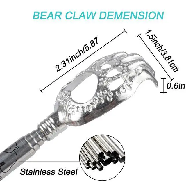 Alt view image 5 of 7 - Bear Claw Extendable Back Scratcher for Men Women, Fathers Day Mothers Day Gifts for Mom Dad Him Her, Anniversary Birthday Gifts for Men Women Mom Dad Husband