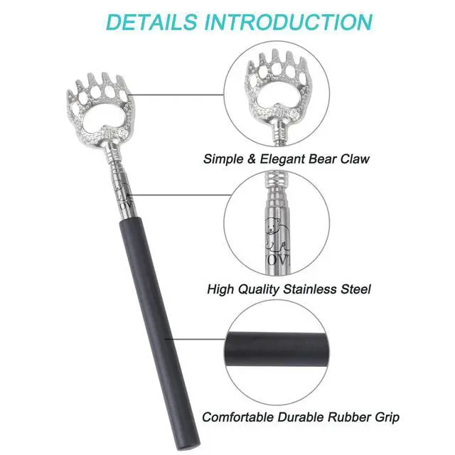 Alt view image 6 of 7 - Bear Claw Extendable Back Scratcher for Men Women, Fathers Day Mothers Day Gifts for Mom Dad Him Her, Anniversary Birthday Gifts for Men Women Mom Dad Husband