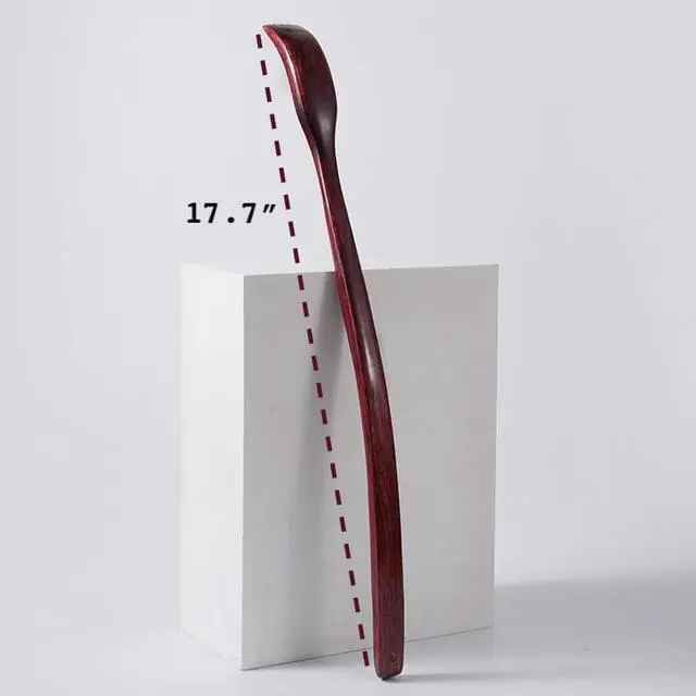 Alt view image 2 of 7 - Oversized Wooden Back Scratcher: 18'' Extended Curved Handle for Better Reach, Handcrafted to Perfection, Instant Itch Relief, Gentle on Skin Leave No Scratch Marks (Brown)