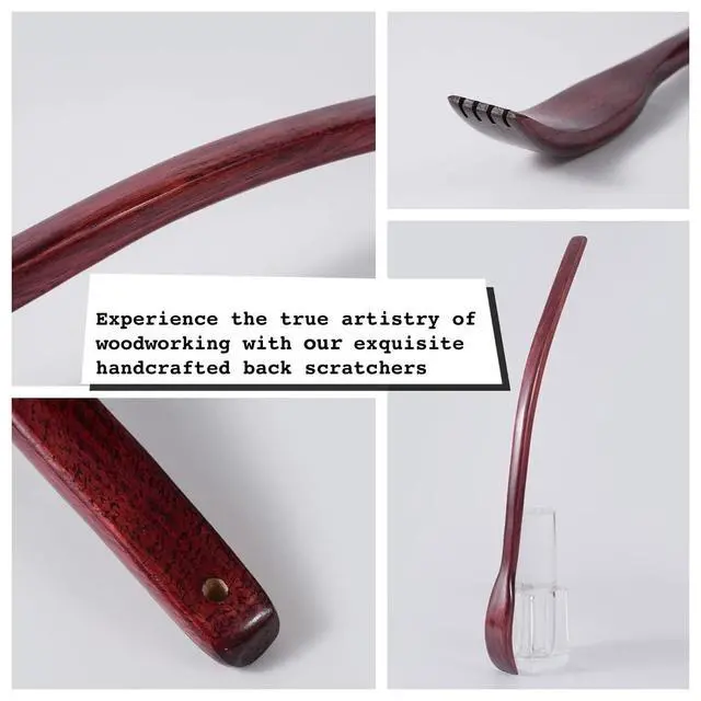 Alt view image 3 of 7 - Oversized Wooden Back Scratcher: 18'' Extended Curved Handle for Better Reach, Handcrafted to Perfection, Instant Itch Relief, Gentle on Skin Leave No Scratch Marks (Brown)