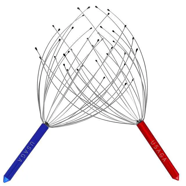 Alt view image 7 of 7 - Head Massager Scalp Massager 20 Fingers Head Scratcher, Stocking Stuffers Gift for Scalp Body Relaxing (Red & Blue)
