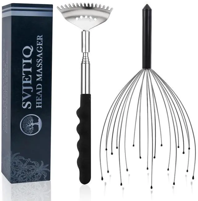 Main image of Head Massager Back Scratcher, 20 Fingers Head Scratcher Scalp Massager & Back Scratcher for Men Women, Christmas Gift Stocking Stuffers for Deep Relaxation, Hair Stimulation