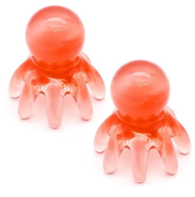 Main image of 2 Pack Octopus Head Massager Comb: Hair Scalp Massage Tool Stress Relief Manual Relaxing Gifts for Men Women (Pale Pink)
