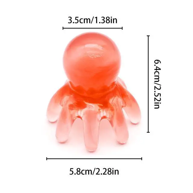 Alt view image 3 of 7 - 2 Pack Octopus Head Massager Comb: Hair Scalp Massage Tool Stress Relief Manual Relaxing Gifts for Men Women (Pale Pink)