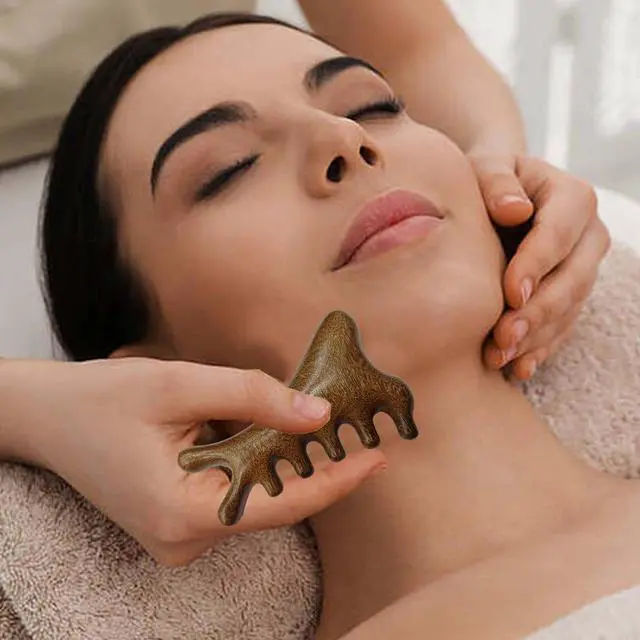 Alt view image 7 of 7 - 3PCS Multi-Functional Full Body Massager Tool Set for Head, Face, Nose, Eyes, Jaw, Neck, Arm, Shoulder, Leg, Feet, Wooden Scalp Massage Comb for Head, Gua Sha Brush for Women Men, Hair Growth Massage