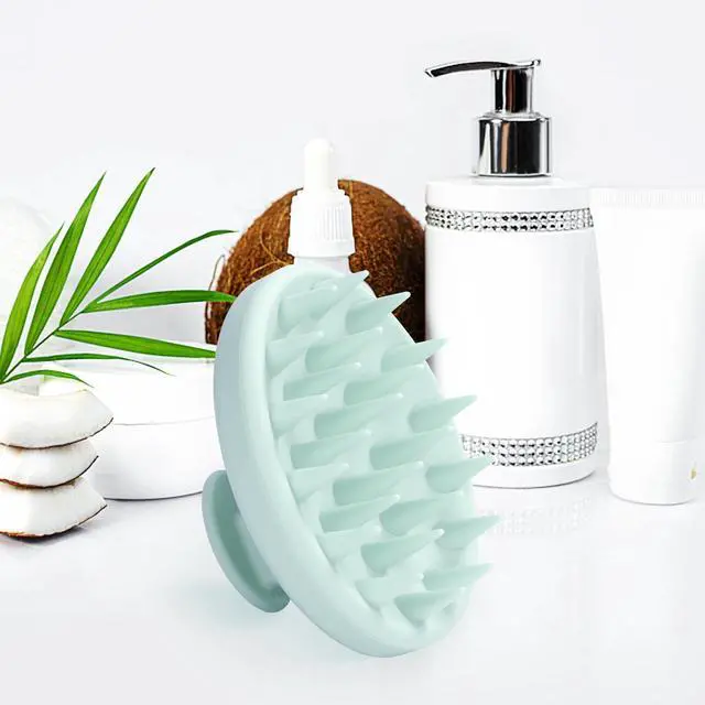 Alt view image 5 of 6 - Silicone Scalp Massager, Scalp Scrubber for Hair Growth with Soft Bristles, Scalp Exfoliator Brush Dandruff Removal Shampoo Brush for Wet Dry Scalp Care (Mint Green)