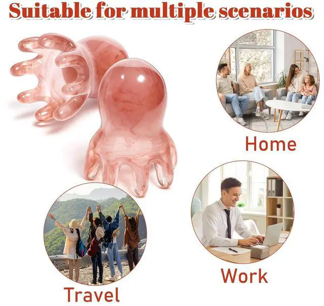Alt view image 7 of 7 - 2 Pcs Head Massage Comb, Manual Scalp Massage Tool for Head and Body Relaxation Portable Acupressure Massager for Home Office