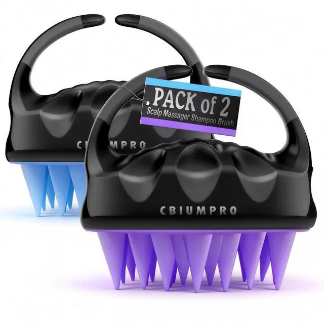 Main image of 2-Pack Scalp Massager Shampoo Brush, Ultra Soft Silicone Scalp Scrubber Exfoliator Brush for Hair Growth & Dandruff Removal - 100% Fit All Hair Types