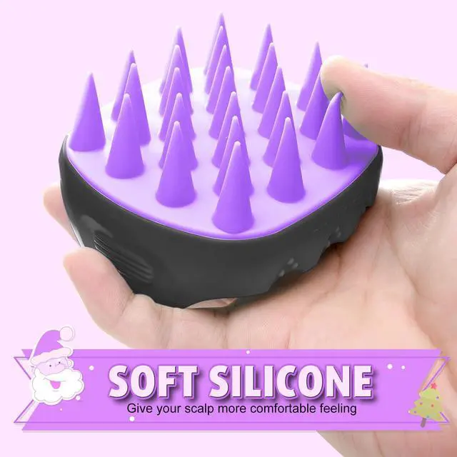 Alt view image 4 of 7 - 2-Pack Scalp Massager Shampoo Brush, Ultra Soft Silicone Scalp Scrubber Exfoliator Brush for Hair Growth & Dandruff Removal - 100% Fit All Hair Types