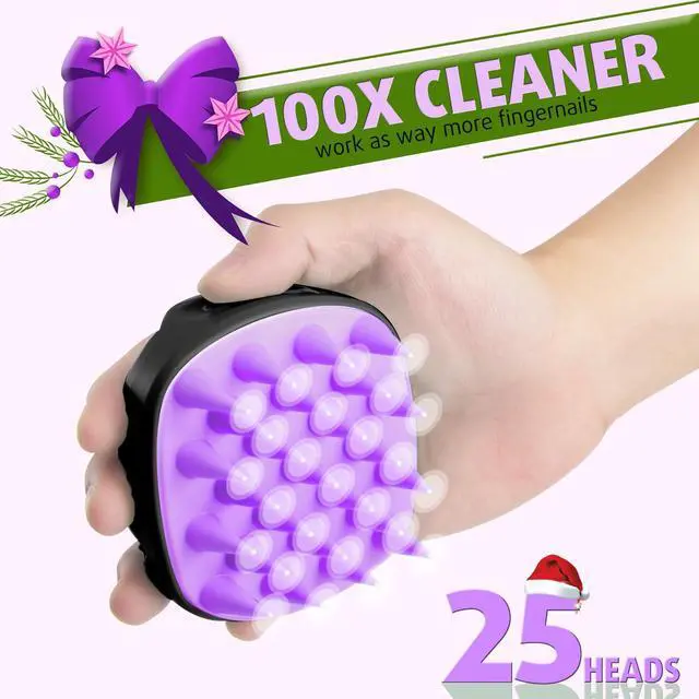 Alt view image 5 of 7 - 2-Pack Scalp Massager Shampoo Brush, Ultra Soft Silicone Scalp Scrubber Exfoliator Brush for Hair Growth & Dandruff Removal - 100% Fit All Hair Types