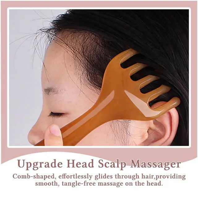 Alt view image 3 of 7 - Scalp Massager Handheld Comb Resin Relax Massage Tool - Manual Relaxation Tool for Soothing Head Massage - Set of 2