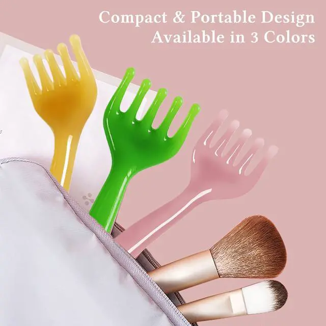 Alt view image 6 of 7 - Scalp Massager Handheld Comb Resin Relax Massage Tool - Manual Relaxation Tool for Soothing Head Massage - Set of 2