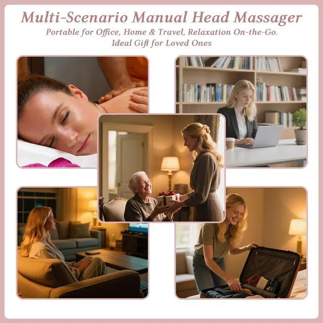 Alt view image 7 of 7 - Scalp Massager Handheld Comb Resin Relax Massage Tool - Manual Relaxation Tool for Soothing Head Massage - Set of 2