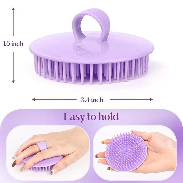 Alt view image 2 of 6 - 4Pack Hair Scalp Exfoliator Brush Dandruff Cleaning brush, Flexible Scalp Massager, Shower Shampoo Brush for Home, Office, Travel and Pets-BBTL