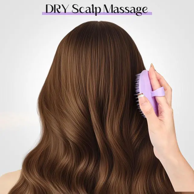 Alt view image 6 of 6 - 4Pack Hair Scalp Exfoliator Brush Dandruff Cleaning brush, Flexible Scalp Massager, Shower Shampoo Brush for Home, Office, Travel and Pets-BBTL