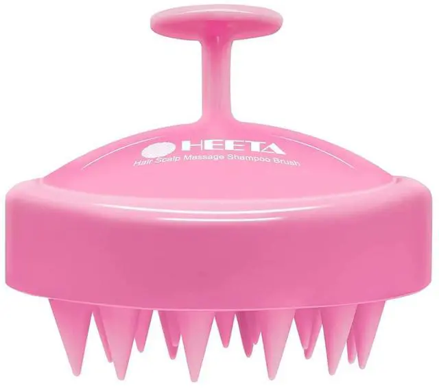 Main image of Scalp Massager Hair Growth, Soft Silicone Scalp Scrubber Shampoo Brush for Exfoliation, Dandruff Removal Head Massage Stress Relax, Wet & Dry Use for Thick Thin Curly Hair Care, Cherry Pink