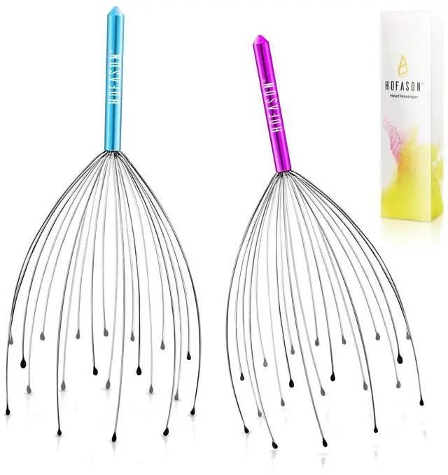Main image of 2PCS Head Massager Head Scratcher with 20 Fingers, Scalp Massager Christmas Gift Ideas Stocking Stuffers for Women Men, Massager Tool Bulk Set for Hair Growth and Body Stress Relax