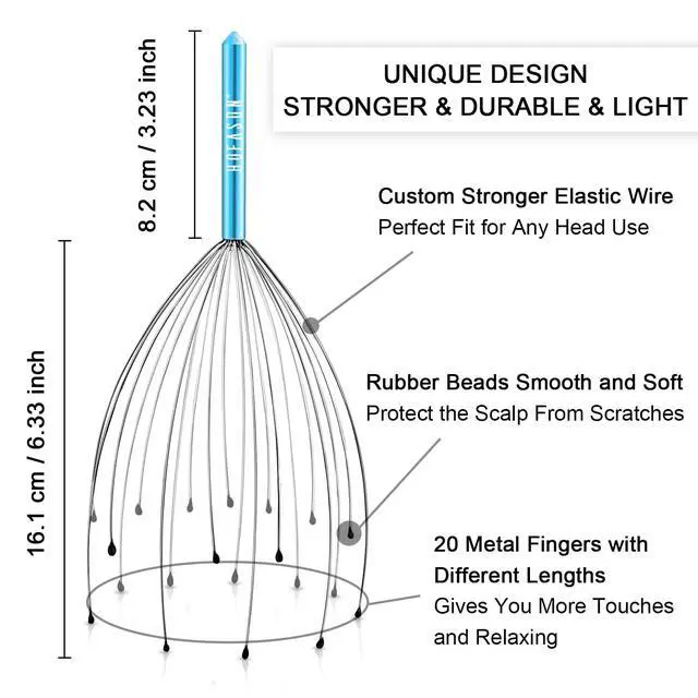 Alt view image 3 of 7 - 2PCS Head Massager Head Scratcher with 20 Fingers, Scalp Massager Christmas Gift Ideas Stocking Stuffers for Women Men, Massager Tool Bulk Set for Hair Growth and Body Stress Relax