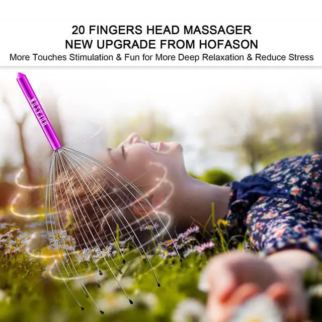 Alt view image 2 of 7 - 2PCS Head Massager Head Scratcher with 20 Fingers, Scalp Massager Christmas Gift Ideas Stocking Stuffers for Women Men, Massager Tool Bulk Set for Hair Growth and Body Stress Relax