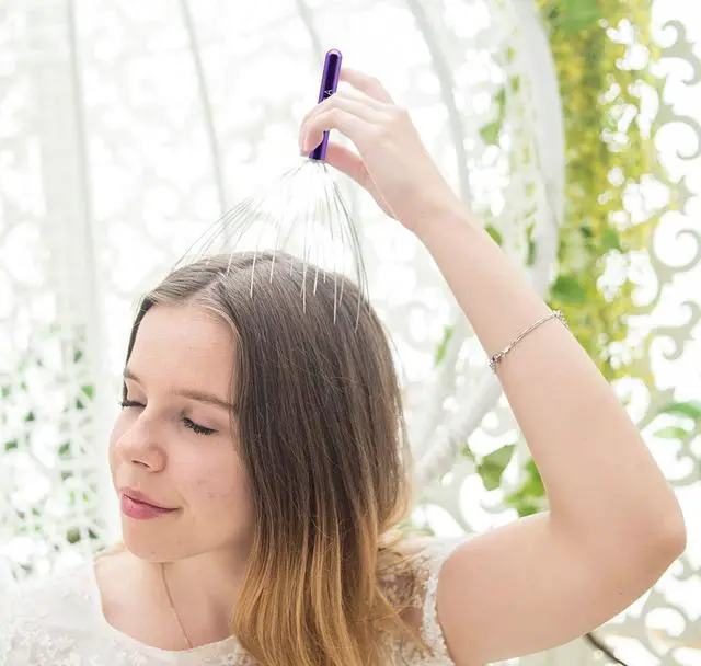 Alt view image 3 of 7 - 36 Fingers Head Massager Scalp Massager Head Scratcher, Stocking Stuffers Gift for Scalp Body Relaxing (Purple)