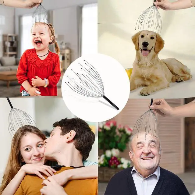 Alt view image 4 of 6 - 2 Pack Head Massager Scalp Massager 20 Fingers Handheld Scalp Scratcher Head Scratcher Stress Relax for Deep Relaxing, Christmas Gift Stocking Stuffers for Men Women Adults