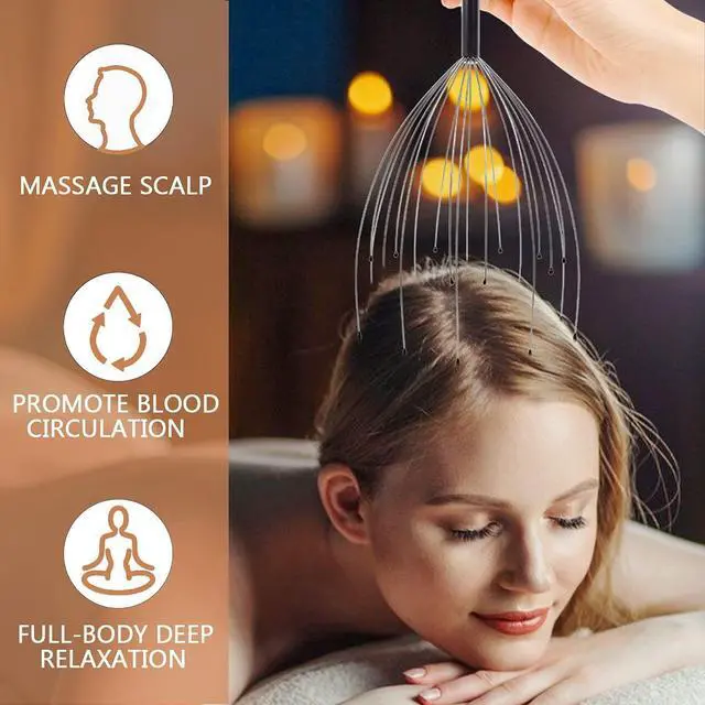 Alt view image 3 of 6 - 2 Pack Head Massager Scalp Massager 20 Fingers Handheld Scalp Scratcher Head Scratcher Stress Relax for Deep Relaxing, Christmas Gift Stocking Stuffers for Men Women Adults