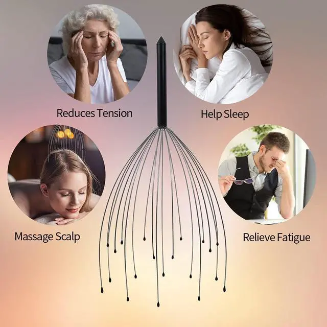 Alt view image 6 of 6 - 2 Pack Head Massager Scalp Massager 20 Fingers Handheld Scalp Scratcher Head Scratcher Stress Relax for Deep Relaxing, Christmas Gift Stocking Stuffers for Men Women Adults