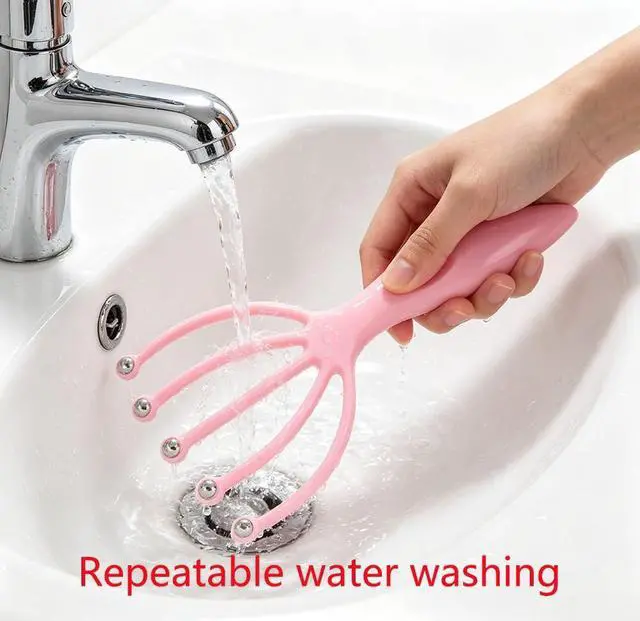 Alt view image 6 of 6 - Scalp Massager, Protable Hand Held SPA Head Massager for Deep Relaxation & Stress Reduction in The Office Home SPA Father's Day and Mother's Day Gifts Pink+Blue(2-Pack)