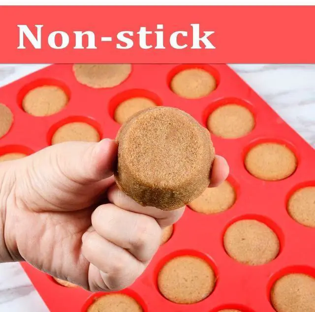 Alt view image 2 of 7 - Silicone Muffin Pan Mini 24 Cups Cupcake Pan, Nonstick Food Grade Silicone Mold Baking Pan 1 Pack