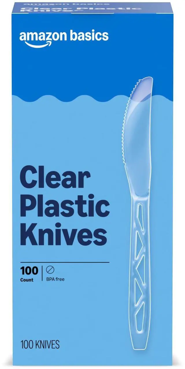 Main image of Disposable Clear Plastic Knives, Premium Quality, 100 Count