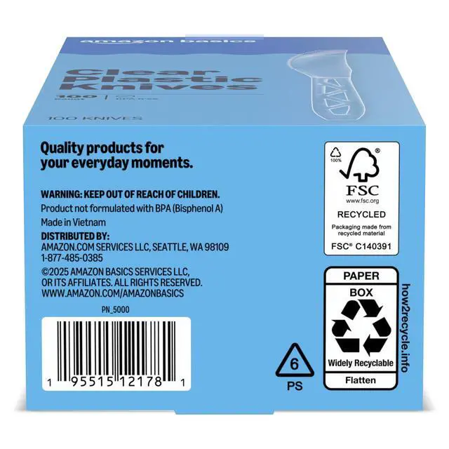 Alt view image 5 of 5 - Disposable Clear Plastic Knives, Premium Quality, 100 Count