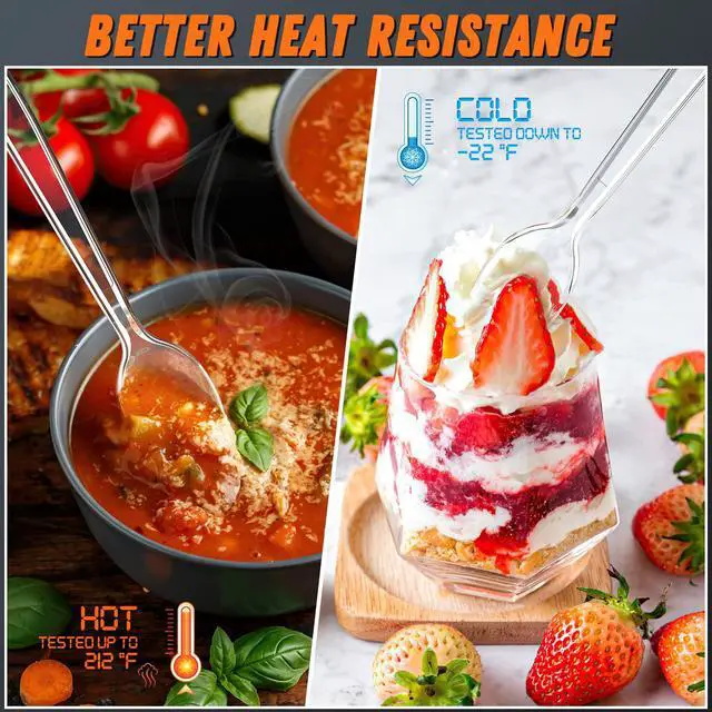 Alt view image 3 of 6 - 6.8" Clear Plastic Spoons Heavy Duty with Heat Resistant & BPA Free, Solid and Durable Plastic Cutlery, Premium Disposable Spoons for Party Supply(84 Count)