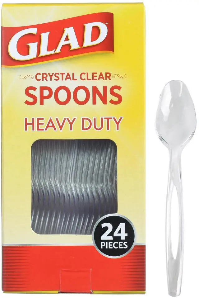 Main image of Clear Plastic Spoons, Sturdy Disposable Plastic Cutlery for Parties, Events, Outdoor Meals, and Everyday Use, Clear Neutral Design Fits Any Table Setting, 24 Count