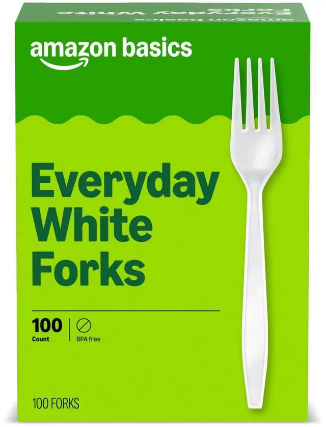 Main image of Disposable Everyday White Forks, 100 Count