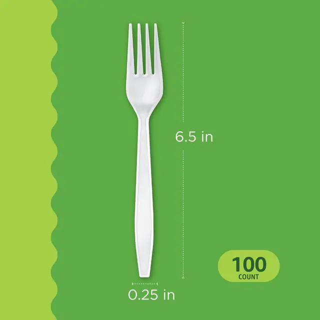 Alt view image 2 of 5 - Disposable Everyday White Forks, 100 Count