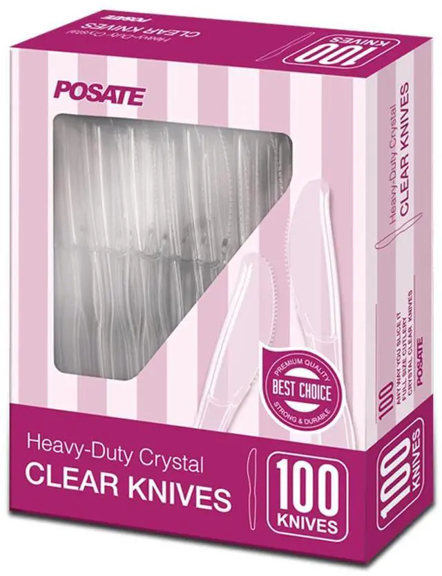 Main image of Clear Knives, Heavy-Duty Crystal (100 Knives)