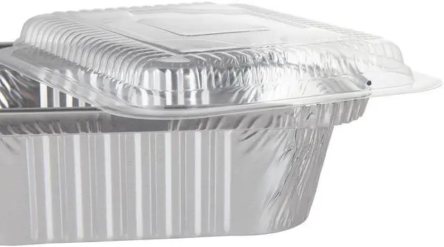 Alt view image 5 of 7 - Aluminum Foil Pan 5.5" x 4.5" (50 Pack) Disposable Cookware with Lids/Aluminum Foil Food Containers/Meal Prep Freezer Drip Pans BBQ Potluck Holidays Silver