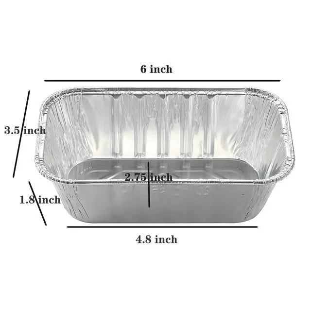 Alt view image 2 of 7 - (50 Pack) 1Lb mini Loaf Pans Heavy Duty Disposable Aluminum Foil Bread Tins Standard Size 6" X 3.5" X 2.5" Oven Safe Sturdy Small Bread Tin Pans 1 Pound Loaf Pans