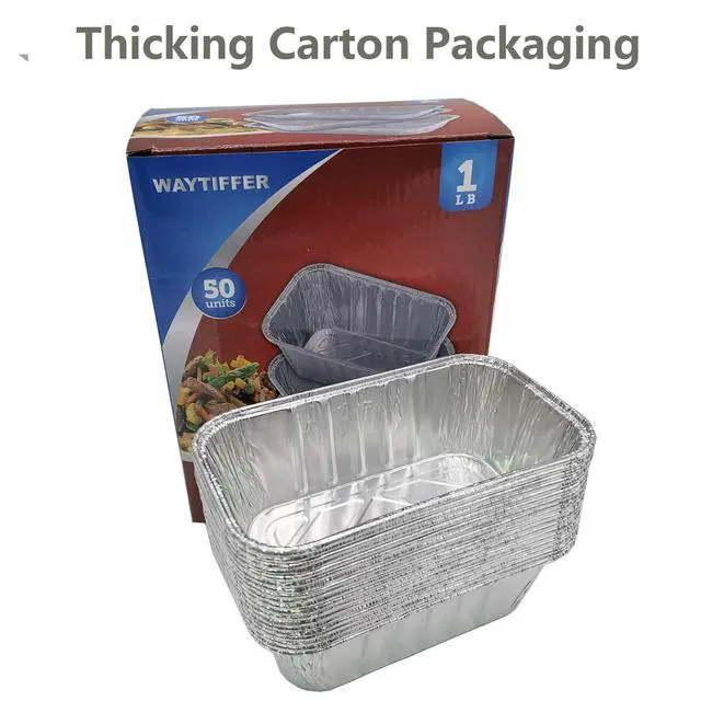 Alt view image 5 of 7 - (50 Pack) 1Lb mini Loaf Pans Heavy Duty Disposable Aluminum Foil Bread Tins Standard Size 6" X 3.5" X 2.5" Oven Safe Sturdy Small Bread Tin Pans 1 Pound Loaf Pans
