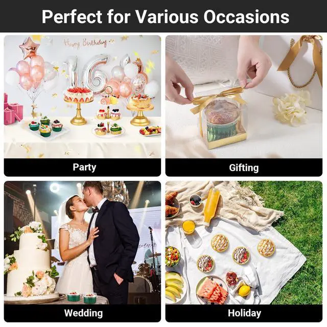 Alt view image 6 of 6 - Baking Cups Disposable, 25Packs 5oz Foil Ramekins with Lids Mini Muffin Liners Containers, Dessert Cheesecake Pan Creme Brulee Cupcake Containers for Catering Gathering Club Wedding Party