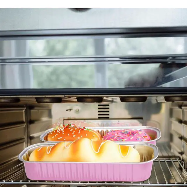Alt view image 7 of 7 - 20PCS Rectangle Mini Loaf Pans With Lids,Mini Cake Pans with Lids,Disposable Ramekins Baking Cups Muffin Tins Cupcake Cups for Wedding Birthday Party,6.8ozPink