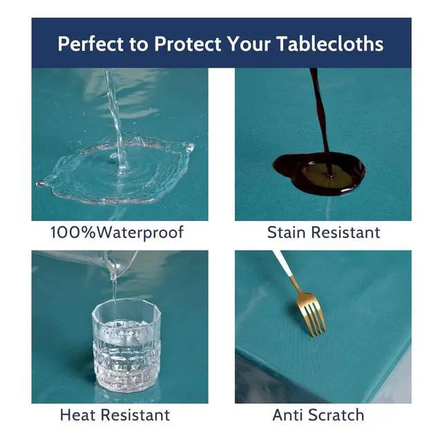Alt view image 3 of 7 - 100% Waterproof Clear Plastic Tablecloth, Vinyl Rectangle PVC Table Cloths Protector Spill Oil Proof Wipe Clean Transparent Table Cover for Dining/Camping/Parties - 54 x 78, Crystal Clear