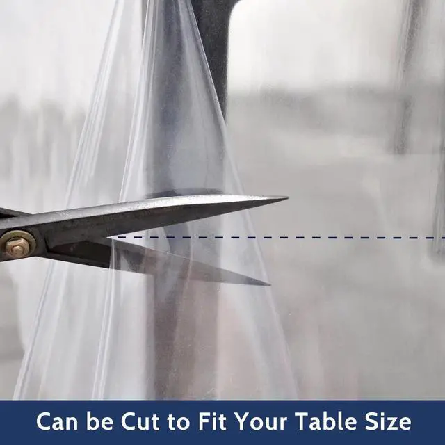 Alt view image 4 of 7 - 100% Waterproof Clear Plastic Tablecloth, Vinyl Rectangle PVC Table Cloths Protector Spill Oil Proof Wipe Clean Transparent Table Cover for Dining/Camping/Parties - 54 x 78, Crystal Clear