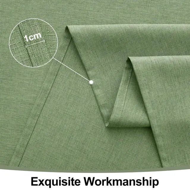 Alt view image 6 of 7 - Rectangle Table Cloth Linen Textured, Waterproof Spillproof Anti-Wrinkle Burlap Tablecloth, Washable Decorative Fabric Table Cover for Dining, Party, Banquet, 52 x 70 Inch, Sage Green