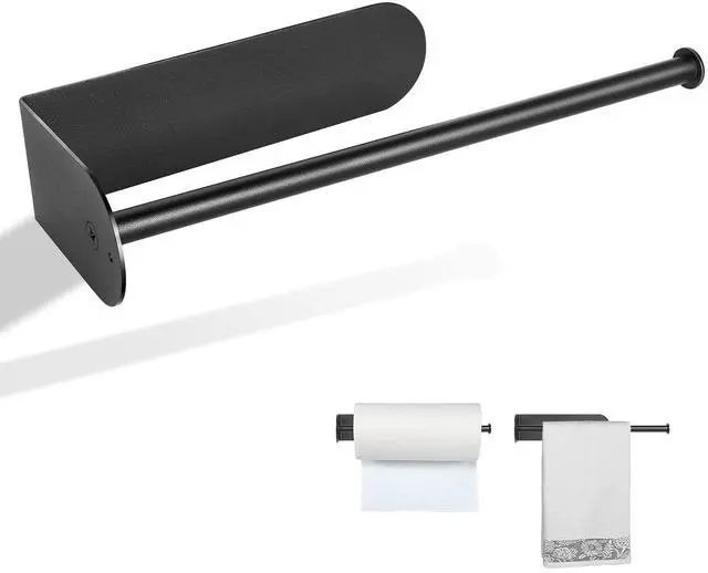 Main image of Kitchen Magnetic Stainless Steel Paper Towel Holder for Refrigerator, Grill, Toolbox (Magnetic-30cm-Black-B)
