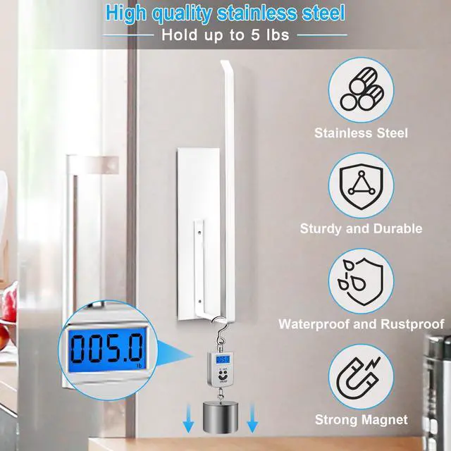 Alt view image 4 of 7 - Magnetic Paper Towel Holder for Fridge, Toilet Paper Roll Holder Magnetic Paper Towel Rack Wall Mount Fridge Organizer for Papers Towels Roll Bathroom RV Decor Kitchen Organization White 1 Pack