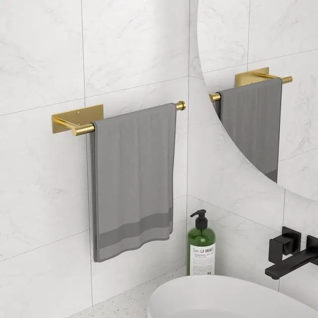 Alt view image 7 of 7 - Paper Towel Holder Under Cabinet, Self-Adhesive,No Drilling, Stainless Steel, Wall-Mounted for Kitchen and Bathroom, Easy Install, Durable, Space-Saving, Ideal for Home, RV (Gold, 1 Pack)