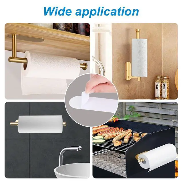 Alt view image 3 of 3 - 5-Pack Self-Adhesive Replacement Strips for Under-Cabinet Paper Towel Holders, 5.65 x 1.7 inches