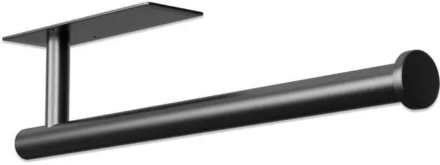 Main image of Paper Towel Holder, Improved Premium Paper Towel Holder Under Cabinet, Stainless Steel Paper Towel Holders Rack for Kitchen, Bathroom, Pantry, Fridge, Adhesive or Drilling, Black